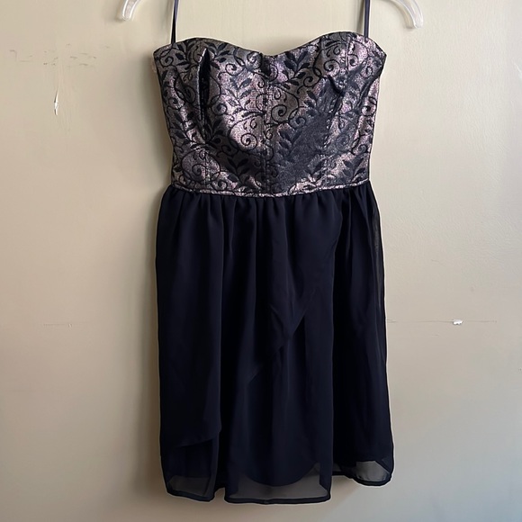 DYNAMITE Gold & Black Bodice Mini Dress - XS - Picture 2 of 13